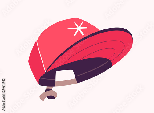 Snapback cap. Fashion concept. Cartoon vector illustration. 