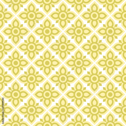 Thai pattern seamless minimal yellow design.