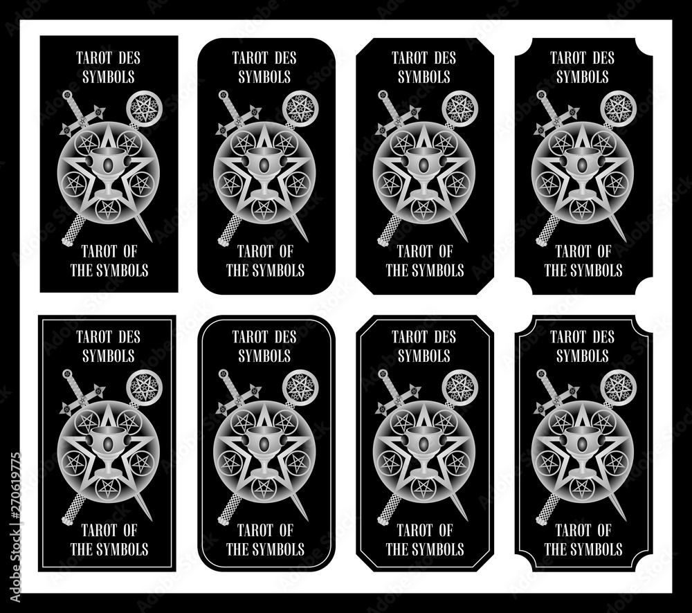 Cover card Tarot of the symbols black and white 2