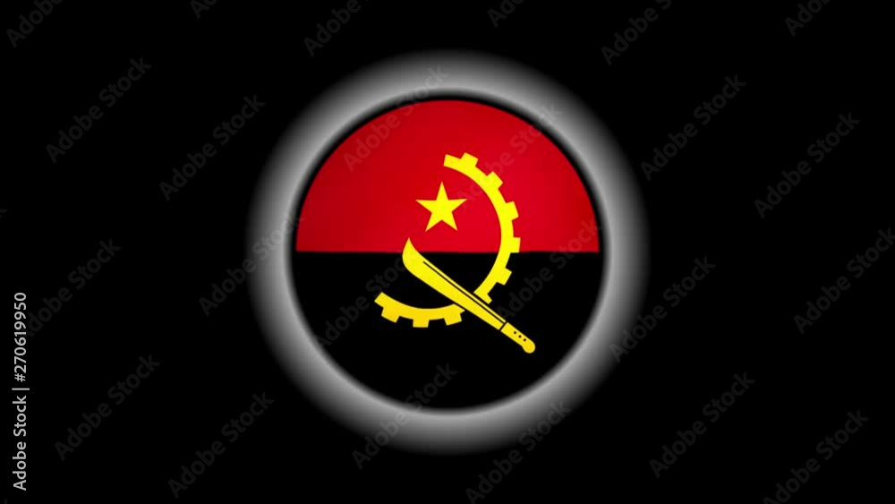 Angola flag button isolated on black Angola flag button isolated on black