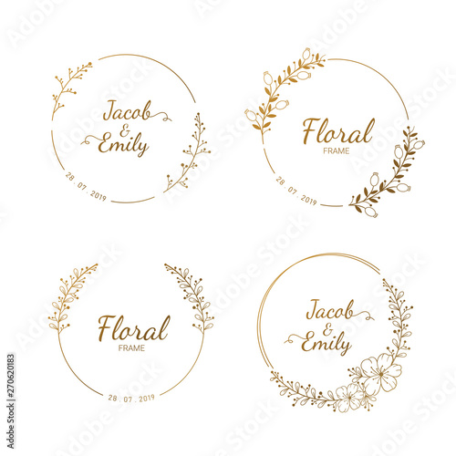 Floral frame set for wedding Vector.