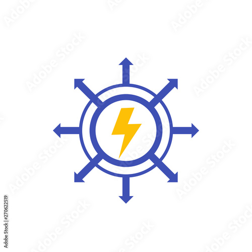 electric power distribution vector icon