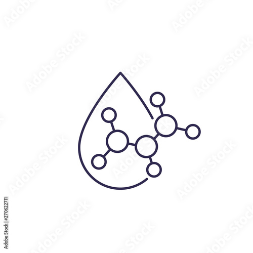 Acid drop icon, line vector