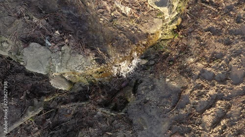 Wallpaper Mural Man-made waterfall in the forest from above 4K footage Torontodigital.ca