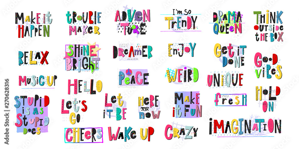 Lettering photography overlay cut out letters set Lettering photography overlay cut out letters set