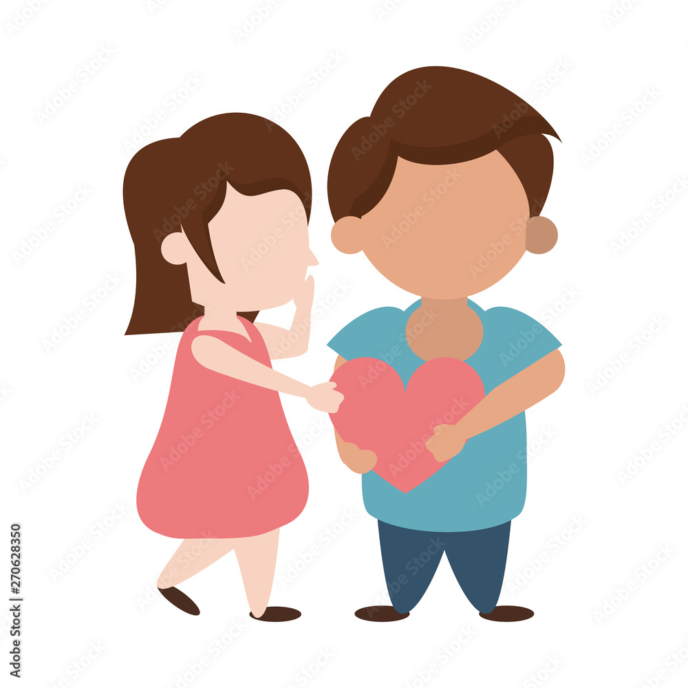Kids in love cartoon Vector illustration Kids in love cartoon Vector illustration