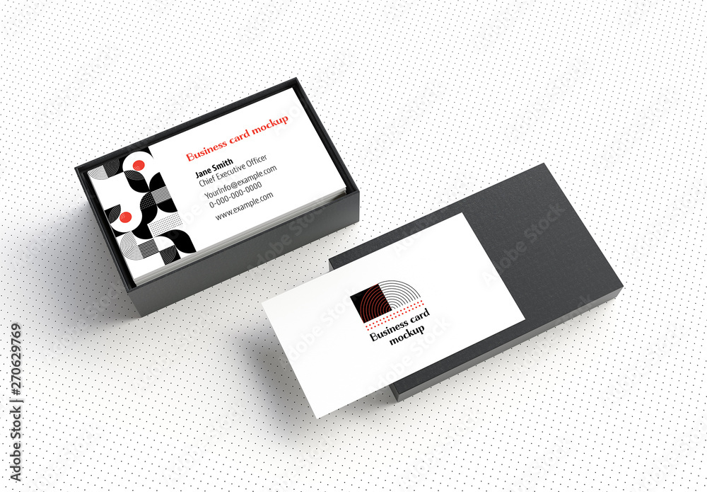 Business Cards in Box Mockup Stock Template Adobe Stock