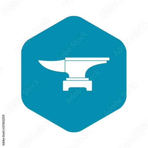 Heavy black metal anvil icon in simple style isolated vector ill