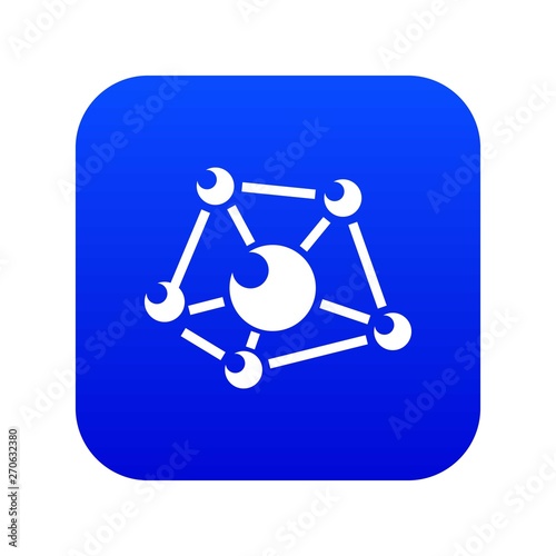 Molecule lab icon blue vector isolated on white background