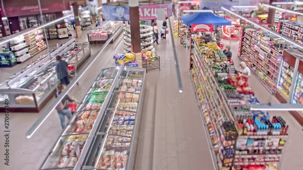 Timelapse grocery supermarket