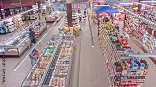 Timelapse grocery supermarket