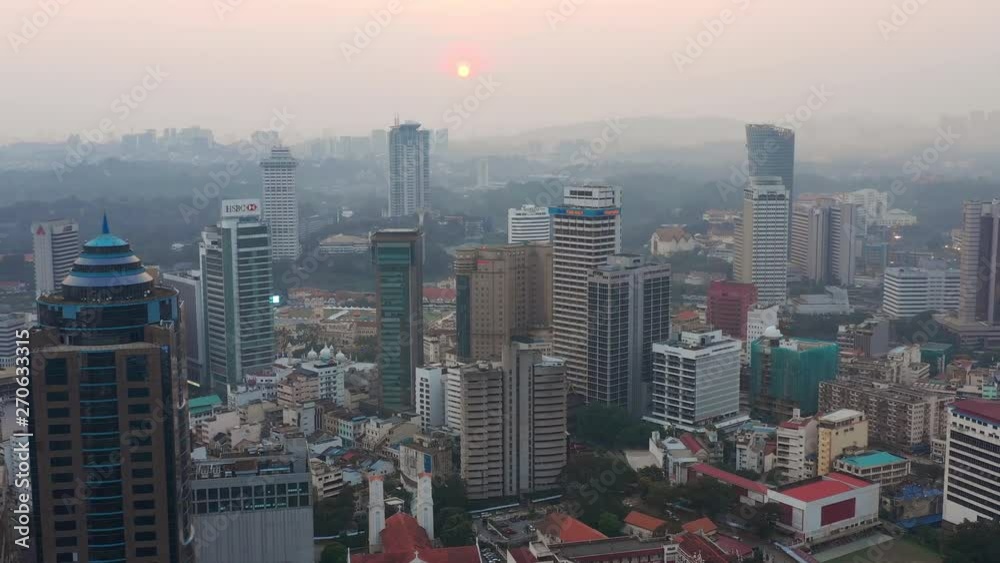 sunset time kuala lumpur cityscape aerial panorama 4k malaysia sunset time kuala lumpur cityscape aerial panorama 4k malaysia