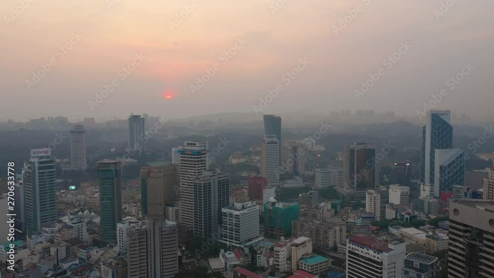 sunset time kuala lumpur cityscape aerial panorama 4k malaysia sunset time kuala lumpur cityscape aerial panorama 4k malaysia