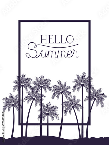 hello summer label isolated icon