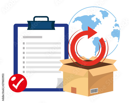 box with checklist vector illustration