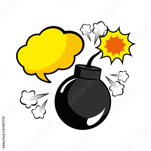 Pop art explosive bomb cartoon