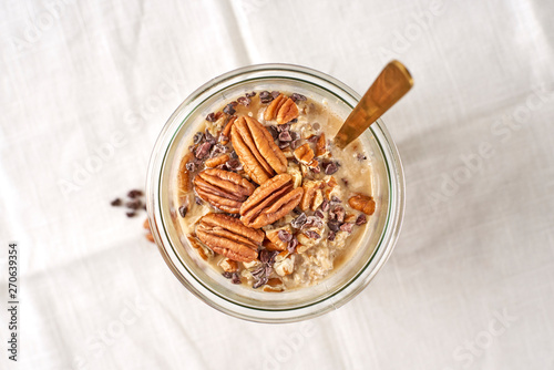 Wholesome and healthy overnight oats for breakfast