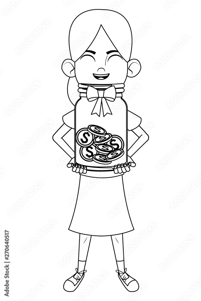 little kid avatar cartoon character black and white little kid avatar cartoon character black and white