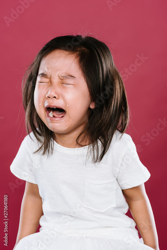 Portrait of crying girl photo