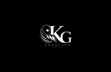 Initial KG letter luxury beauty flourishes ornament monogram logo