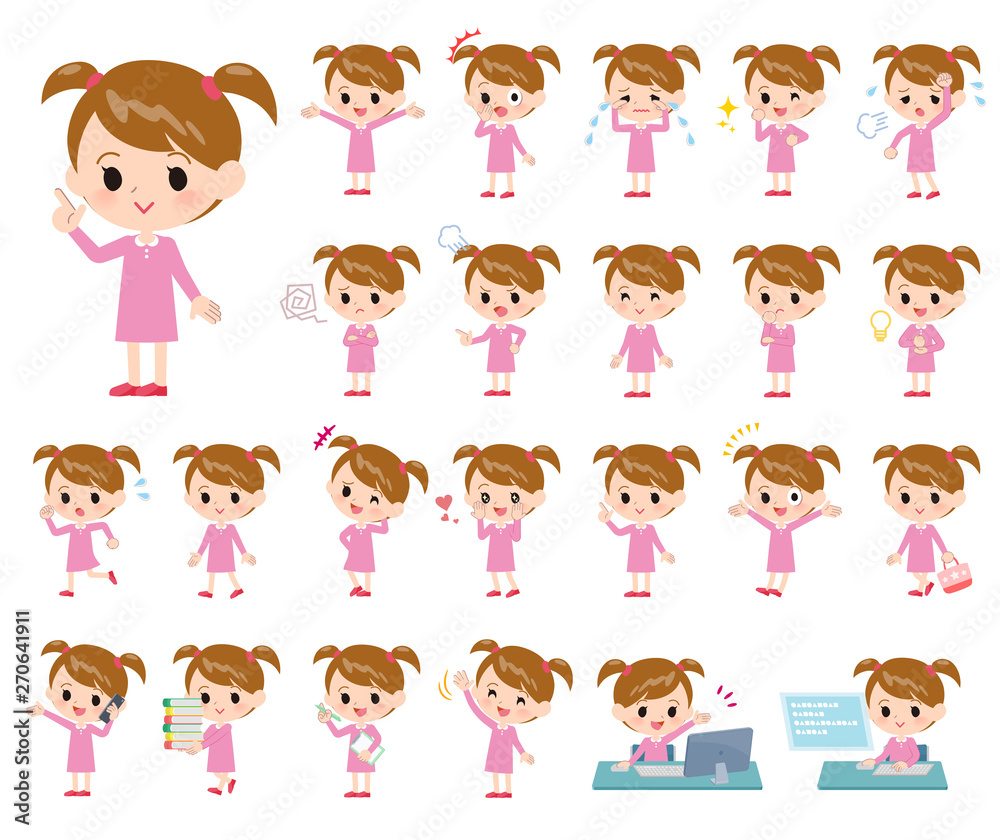 Pink clothing girl_emotion Pink clothing girl_emotion