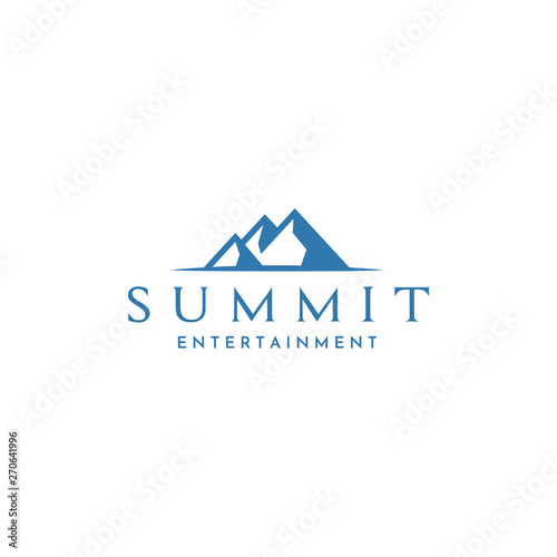 Simple Modern Summit Everest Alpine Montain for Adventure Outdoor Logo Design Vector