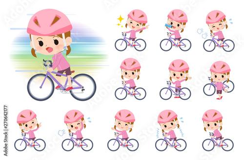 Pink clothing girl_road bike