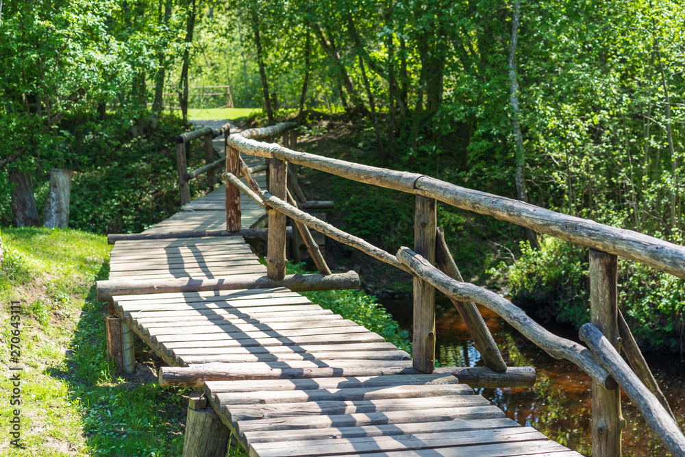 wooden bridge in the park