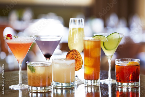 Fancy artisan cocktails and mixed drinks photo