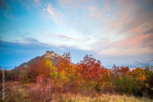 Autumn view near Deva citadel, Romania photo