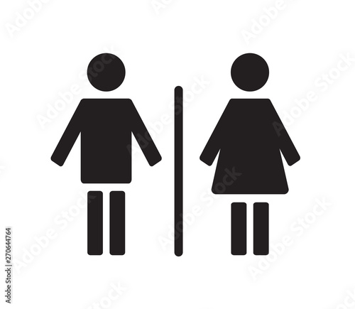 Public toilet sign on white background. Vector illustration.
