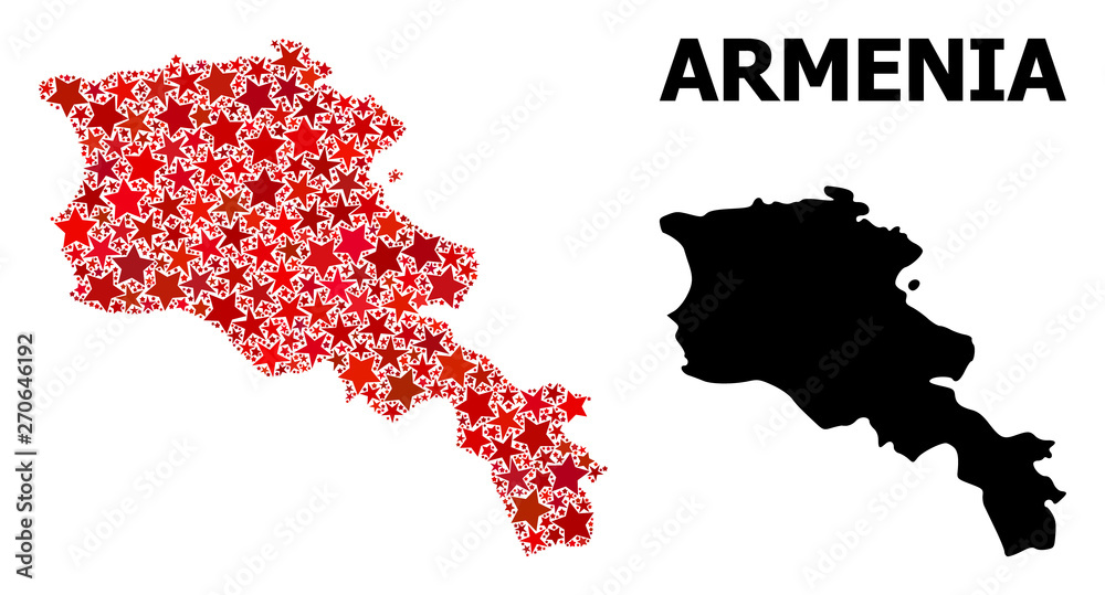 Red Star Pattern Map of Armenia