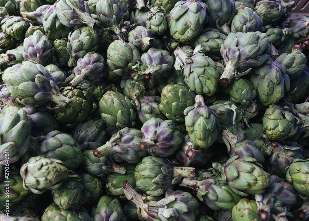 Pile of artichokes at Farmers Market, New York City Pile of artichokes at Farmers Market, New York City