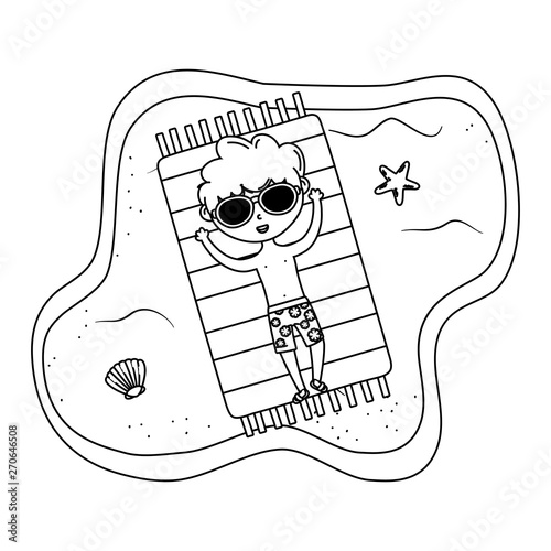 summer vacation relax cartoon vector illustration