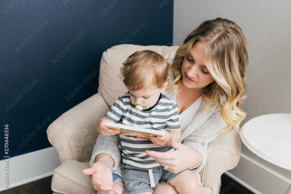 A Mother Reads To Her Young Son A Mother Reads To Her Young Son