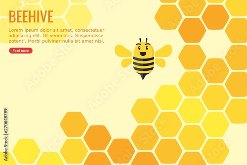 Beehive Filled With Honey and Bee Info-Graphic Design