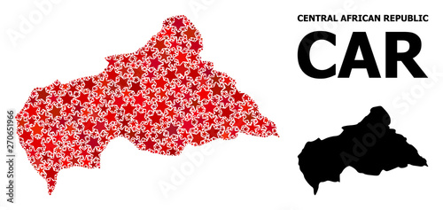 Red Star Pattern Map of Central African Republic