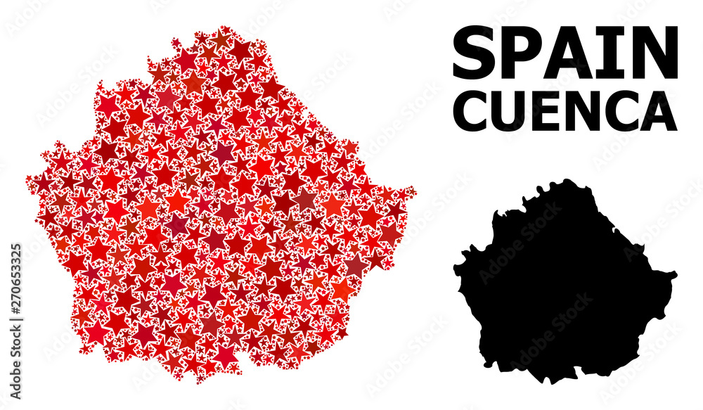 Red Star Pattern Map of Cuenca Province