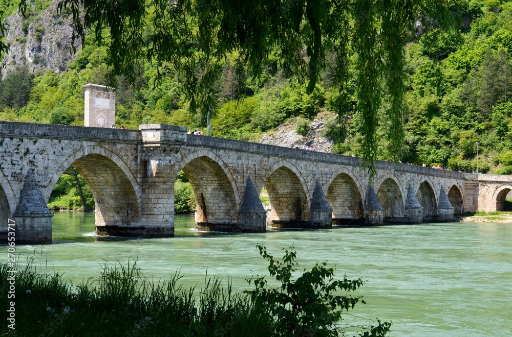 old stone bridge on the river