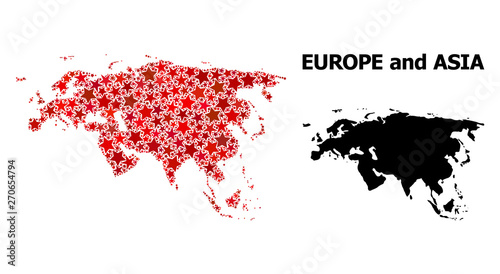 Red Star Mosaic Map of Europe and Asia