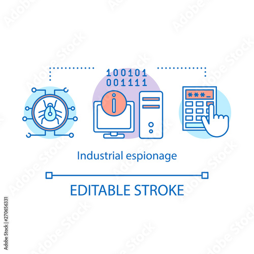 Industrial espionage concept icon