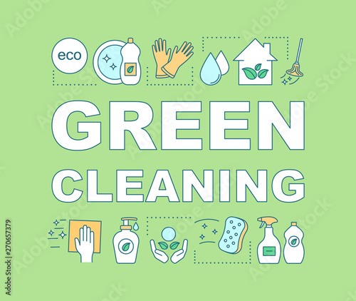 Green cleaning word concepts banner