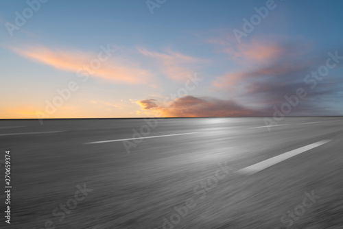 Sky Highway Asphalt Road and beautiful sky sunset scenery © 昊 周