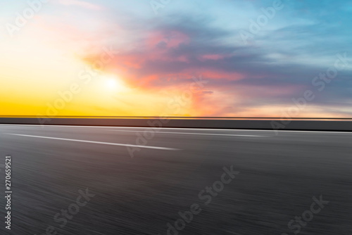 Sky Highway Asphalt Road and beautiful sky sunset scenery