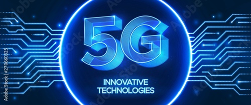 Innovative 5th Generation network technology vector illustration.