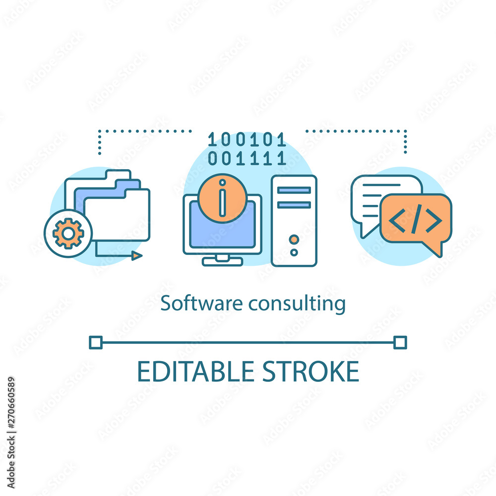 Software consulting concept icon Software consulting concept icon