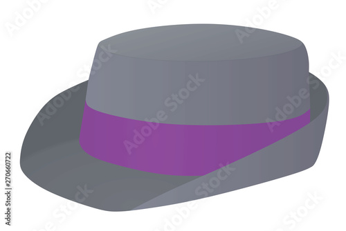 Grey bowler hat. vector illustration