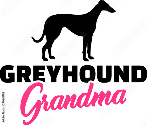 Greyhound Grandma with silhouette