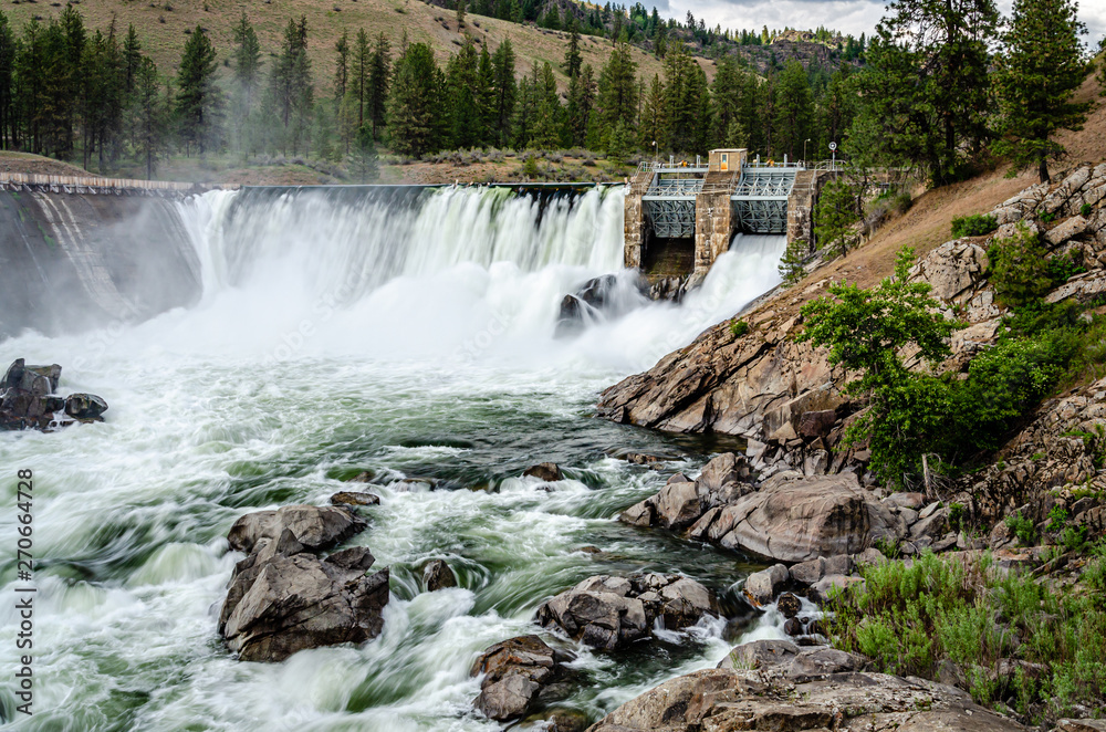 Little Falls Dam On The Spokane River. Little Falls Dam On The Spokane River.