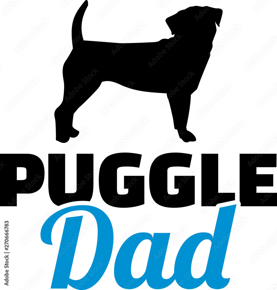Puggle dad in blue